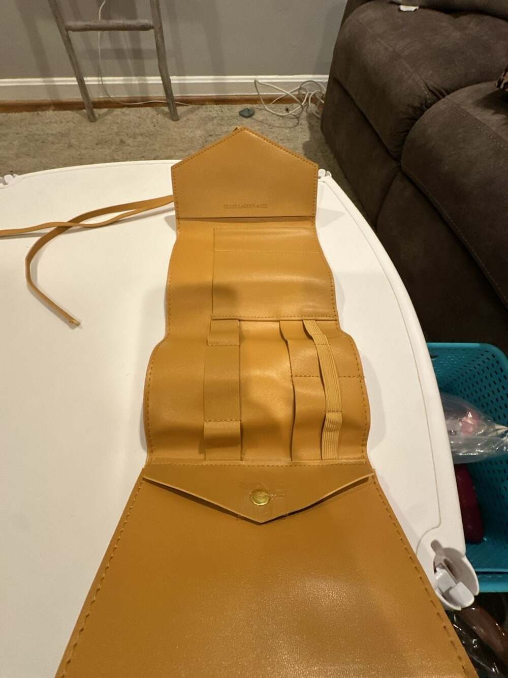 Glass Ladder & Co. Katherine Tech Organizer Roll in Honey Vegan Leather